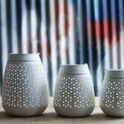 Nkuku Small White Tapered Petal Lantern