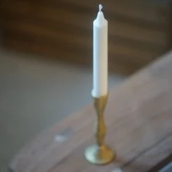 Nkuku Gold Brushed Gold Candle Stick