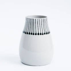 Nkuku Small Ceramic Black & White Matchstick Vase