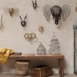 Nkuku Mini Wire Goat Head Trophy - Unique Room Decor & Wall Art 5 Nkuku Mini Wire Goat Head Trophy