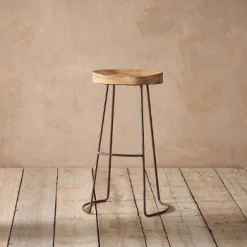 Nkuku Loko Mango Wood Stool Tall