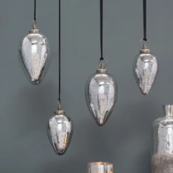 Nkuku Large Antique Silver Mazi Giant Bauble Drop