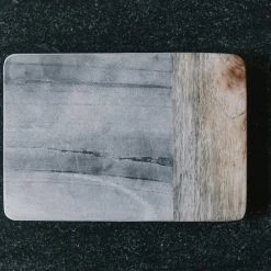 Nkuku Grey Marble And Mango Wood Chopping Board