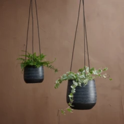 Nkuku Large Black Mahika Hanging Planter