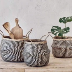 Nkuku Large Black and Natural Ekuri Basket - Handwoven Storage Basket for Home Decor 3 Nkuku Large Black and Natural Ekuri Basket