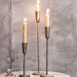 Nkuku Medium Mbata Brass Candlestick Candleholder