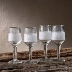 Nkuku Small Clear Anara Etched Wine Glass