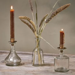 Nkuku Sirsa Glass Candlestick – Clear