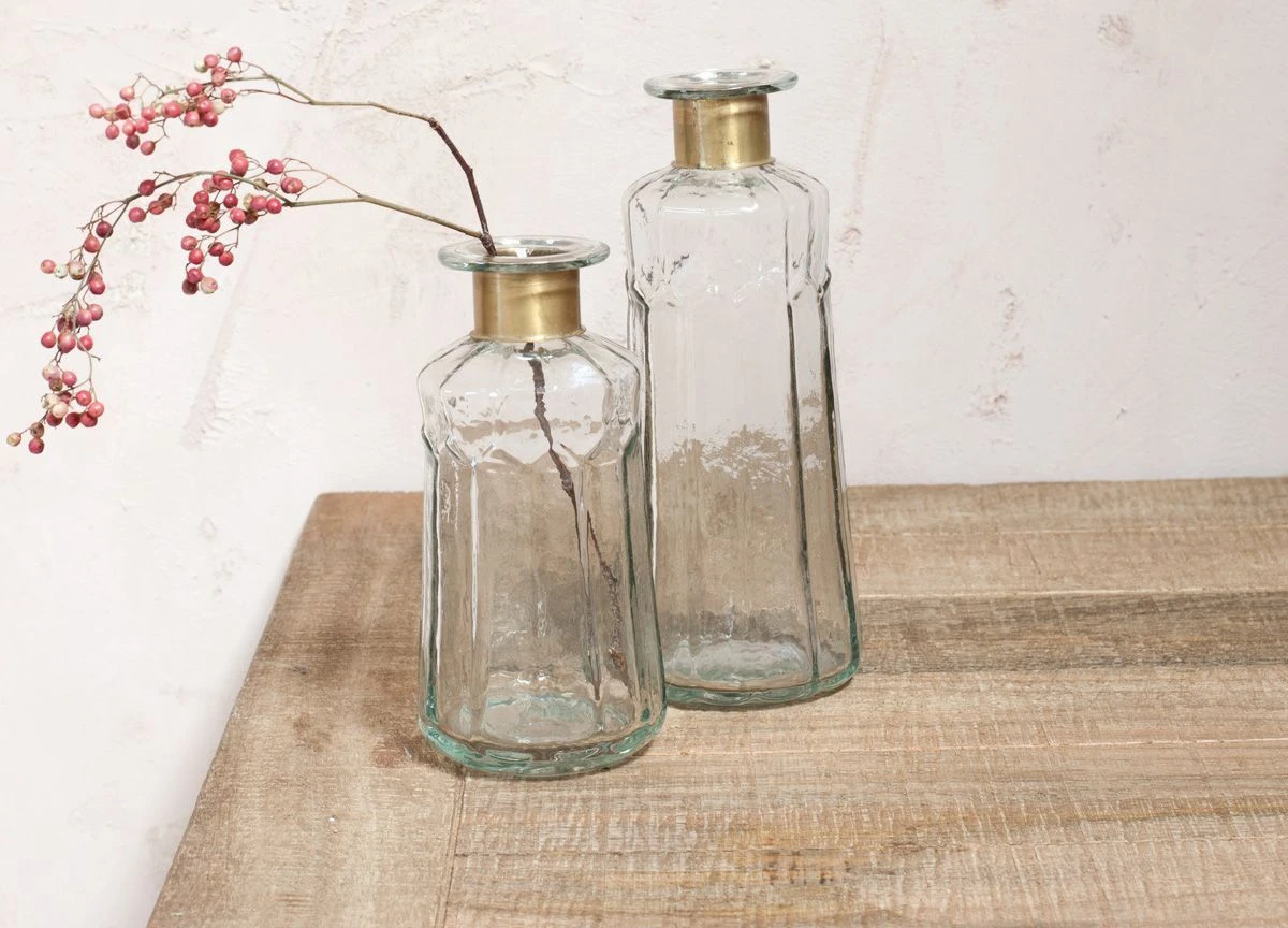 Nkuku Chara Hammered Bottle - Small Decorative Vase for Home Decor 2 Nkuku Chara Hammered Bottle - Decorative - Small