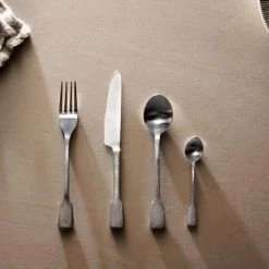 Nkuku Veeta Cutlery - Brushed Silver - Set of 16