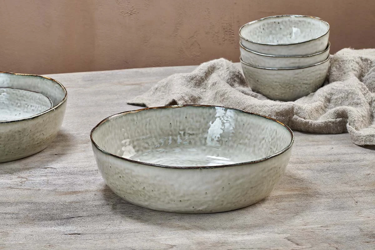 Nkuku Large Amina Serving Bowl - Handcrafted Ceramic Bowl for Dining & Entertaining 2 Nkuku Large Amina Serving Bowl