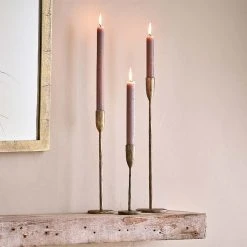 Nkuku Medium Mbata Brass Candlestick Candleholder