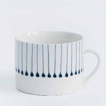 Nkuku Navy & White Matchstick Mug - Handcrafted Ceramic Coffee Cup for Home, Kitchen & Dining 1 Nkuku Navy & White Matchstick Mug