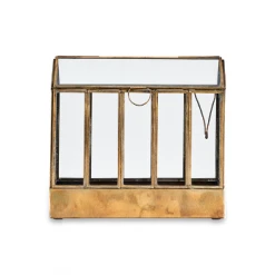 Nkuku Telaga Display Antique Brass Terrarium - Smalll