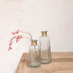 Nkuku Chara Hammered Bottle Vase - Decorative Large