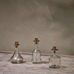 Nkuku Clear Tapered Sirsa Glass Candlestick