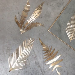 Nkuku Kiko Brass Foliage Artwork