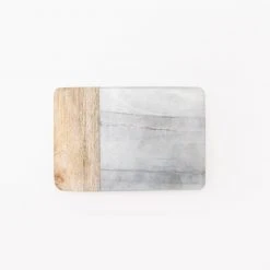 Nkuku Grey Marble And Mango Wood Chopping Board