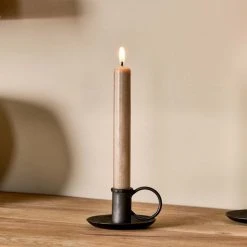 Nkuku Antique Black Iron Candlestick