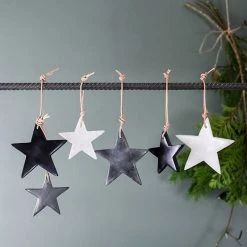 Nkuku Set of 3 Black, White, and Grey Morwa Marble Stars - Elegant Room Decor 5 Nkuku Set of 3 Black White and Grey Morwa Marble Stars