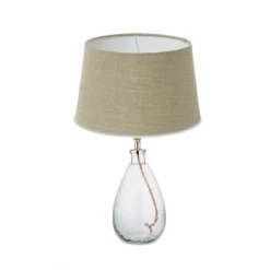 Nkuku Small Tall Recycled Glass Baba Lamp with Medium Shade