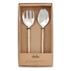 Nkuku Set of 2 Sirkali Gold Salad Server