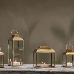 Nkuku Maro Brass Lantern - Wide | Handcrafted Floor Lamp | Elegant Home Lighting 5 Nkuku Maro Brass Lantern - Wide