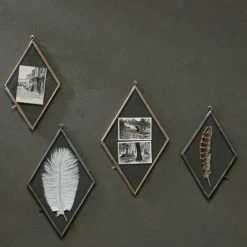 Nkuku Small Brass Crystal Diamond Kiko Frame