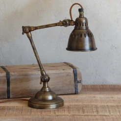 Nkuku Tubu Desk Lamp Antique Brass