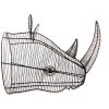 Nkuku XL Rust Eko Wire Rhino Head Trophy