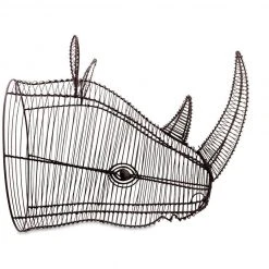 Nkuku XL Rust Eko Wire Rhino Head Trophy