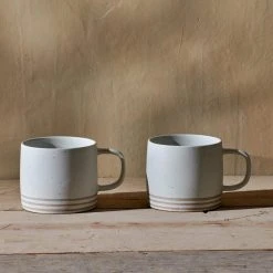 Nkuku Set of 2 Enesta Line Mugs - Cream