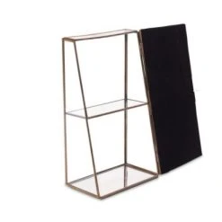 Nkuku Glass and Brass Vertical Bequai Jewelery Box