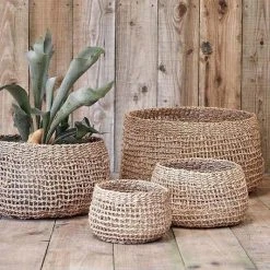 Nkuku Mendi Short Seagrass Basket Small - Handwoven Storage Basket for Home Decor 5 Nkuku Mendi Short Seagrass Basket Small