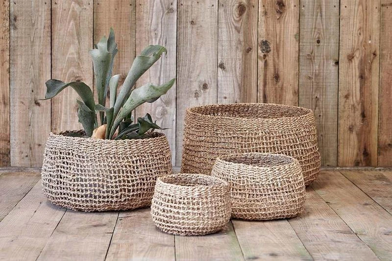 Nkuku Mendi Short Seagrass Basket Small - Handwoven Storage Basket for Home Decor 3 Nkuku Mendi Short Seagrass Basket Small