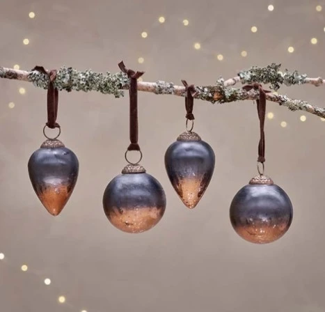 Nkuku Nevasa Bauble - Dark Smoke & Antique Copper | Handcrafted Room Decor 4 Nkuku Nevasa Bauble - Dark Smoke & Antique Copper