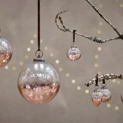Nkuku Nevasa Bauble - Clear & Antique Copper