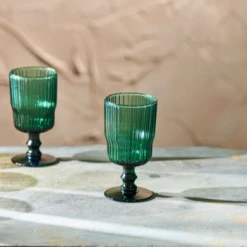 Nkuku Fali Wine Glass Teal - Set of 4