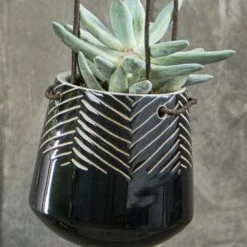 Nkuku Kavari Ceramic Hanging Planter Small