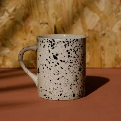 Nkuku Tall Black and White Splatter Mug