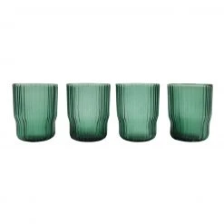 Nkuku Set of 4 Teal Fali Glass Tumblers