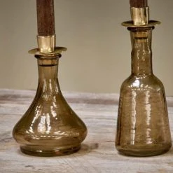 Nkuku Sirsa Glass Candlestick - Sepia | Handcrafted Room Decor 7 Nkuku Sirsa Glass Candlestick - Sepia