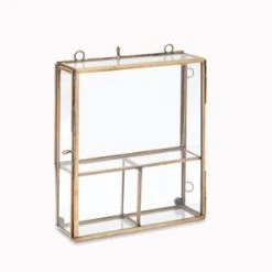 Nkuku Medium Brass and Glass Kiko Photo Box
