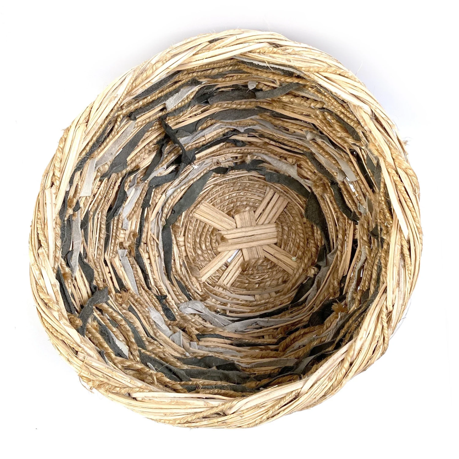 Nkuku Bamboo and Leather Basket - Handwoven Storage Solution for Home Decor 2 Nkuku Bamboo and Leather Basket