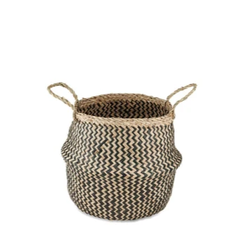 Nkuku Small Black and Natural Ekuri Basket - Handwoven Storage Basket for Home Decor 1 Nkuku Small Black and Natural Ekuri Basket