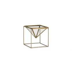 Nkuku Karana Planter on Stand Antique Brass - Gold
