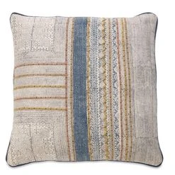 Nkuku Funda Cojín Azul con Cenefas