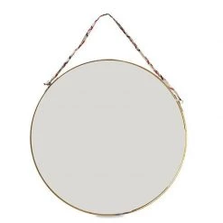 Nkuku Small Kiko Antique Brass Round Mirror