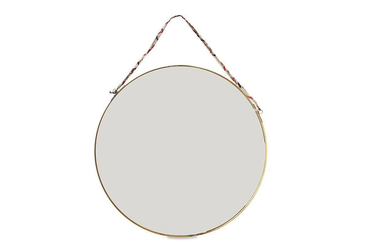 Nkuku Small Kiko Antique Brass Round Mirror - Handcrafted Home Decor 1 Nkuku Small Kiko Antique Brass Round Mirror