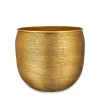 Nkuku Tembesi Etched Planter - Antique Brass - Medium